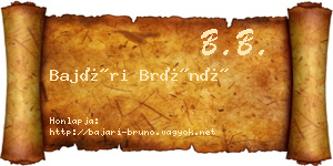 Bajári Brúnó névjegykártya
